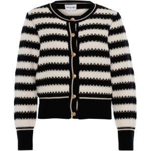 Leo & Ugo Dames vest zwart (Maat: 36) - Streep - Halslijn: Ronde hals,