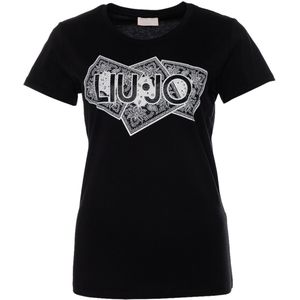 Liu Jo T-shirt zwart (Maat: XL) - Fotoprint - Halslijn: Ronde hals,