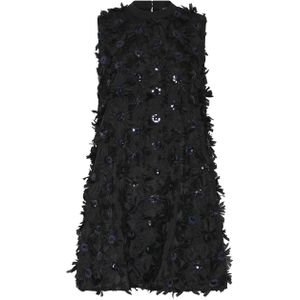 Bruuns Bazaar Dames jurk zwart (Maat: 36) - Glitter - Halslijn: Ronde hals,