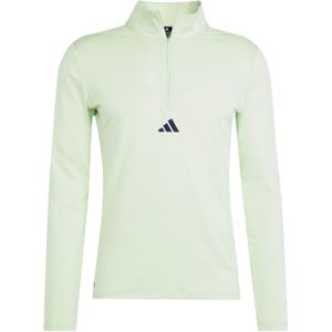 Adidas T-shirt groen (Maat: L) - Effen - Halslijn: Opstaande kraag,