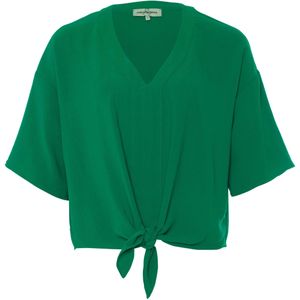 &Co Woman Blouse groen (Maat: S) - Effen - Halslijn: V-hals,