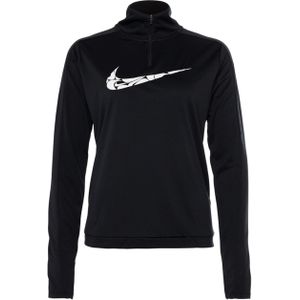 Nike T-shirt zwart (Maat: M) - Logo - Halslijn: Opstaande kraag,
