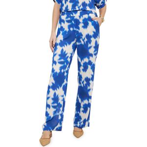 Kyra trousers floral print broek blauw (Maat: 38)