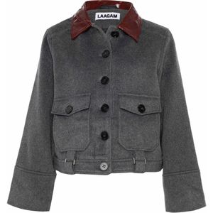 Laagam Dames jas grijs (Maat: M) - Effen