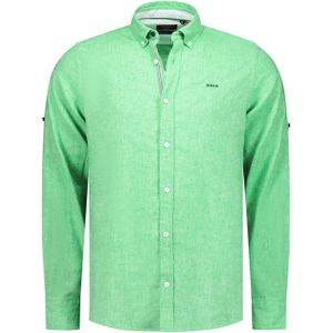 New Zealand Auckland Overhemd lange mouw groen (Maat: XL) - Effen