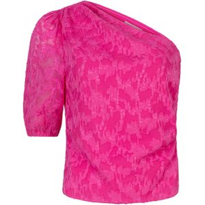 Lofty Manner T-shirt roze (Maat: S) - Effen - Halslijn: One shoulder,