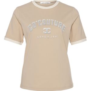 Co'Couture T-shirt beige (Maat: S) - Tekst - Halslijn: Ronde hals,