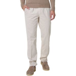 Profuomo - Chino Corduroy - Ecru - Heren Broek - Slim-fit