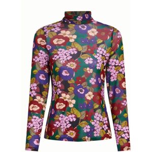King Louie Dames top multicolor (Maat: L) - Bloemen - Halslijn: Col,