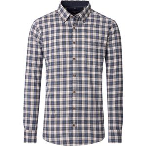 Casa Moda Heren overhemd lange mouw blauw (Maat: 3XL) - Ruit