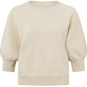 YAYA Trui beige (Maat: L) - Effen - Halslijn: Ronde hals,