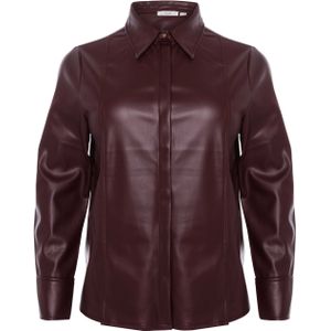 Yest Curve - Imitatieleren Blouse - Donkerrood