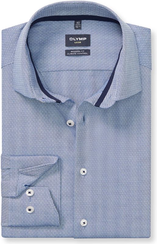 OLYMP - Luxor 24/Seven - Overhemd - Marineblauw - Modern Fit - Global Kent