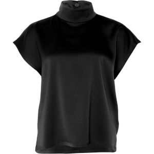 Drykorn Blouse zwart (Maat: 38) - Effen - Halslijn: Opstaande kraag,