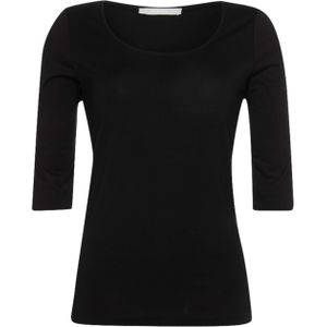 Bianca T-shirt zwart (Maat: 40) - Effen - Halslijn: Ronde hals,