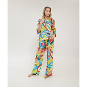 Kyra trousers multi print broek multicolor (Maat: 40)