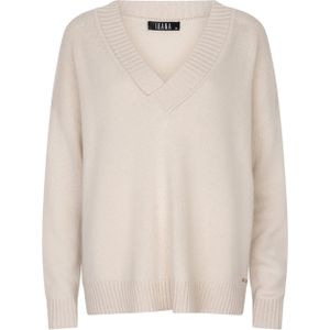 Ibana Trui beige (Maat: XS) - Effen - Halslijn: V-hals,