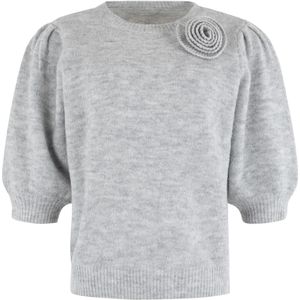Anna - Trui - Grijs - Mélange - Ronde Halslijn