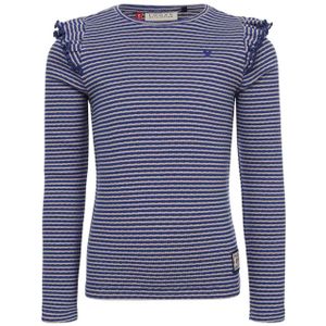 Looxs Little Longsleeve blauw (Maat: 104) - Streep - Halslijn: Ronde hals,