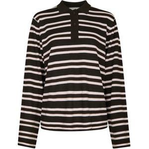 Neo Noir Dames trui bruin (Maat: 34) - Streep - Halslijn: Polokraag,