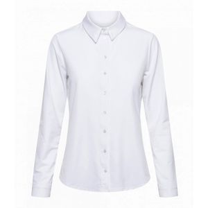 &Co Woman Blouse wit (Maat: M) - Effen - Halslijn: Kraag,