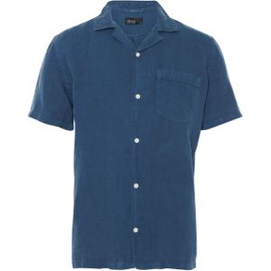 Butcher of Blue Overhemd korte mouw blauw (Maat: 2XL) - Effen