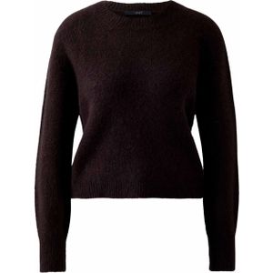 OUI - Trui - Bruin - Knitwear - Lange Mouw - Ronde Hals