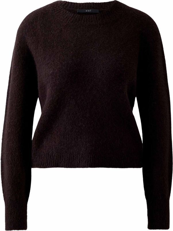 OUI - Trui - Bruin - Knitwear - Lange Mouw - Ronde Hals