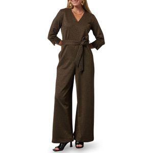 Studio Anneloes Odessi sparkle jumpsuit goud (Maat: XS) - Halslijn: V-hals,