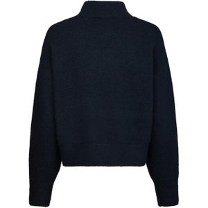 Neo Noir Dames trui blauw (Maat: 34) - Effen - Halslijn: Opstaande kraag,