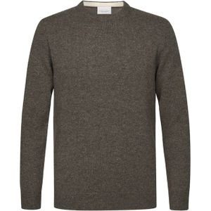 Profuomo Heren trui bruin (Maat: S) - Mélange - Halslijn: Ronde hals,