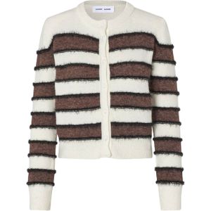 Samsøe Samsøe Dames vest ecru (Maat: S) - Streep - Halslijn: Ronde hals,