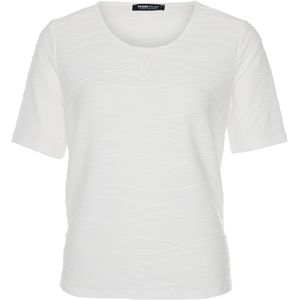 Frank Walder T-shirt ecru (Maat: 48) - Effen - Halslijn: Ronde hals,