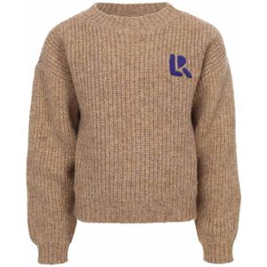 Looxs 10Sixteen Meisjes trui beige (Maat: 128) - TekstKabelpatroon - Halslijn: Ronde hals,