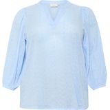 Kaffe Curve - Windsurfer Blouse - Blauw - Dames - Met Geborduurde Details