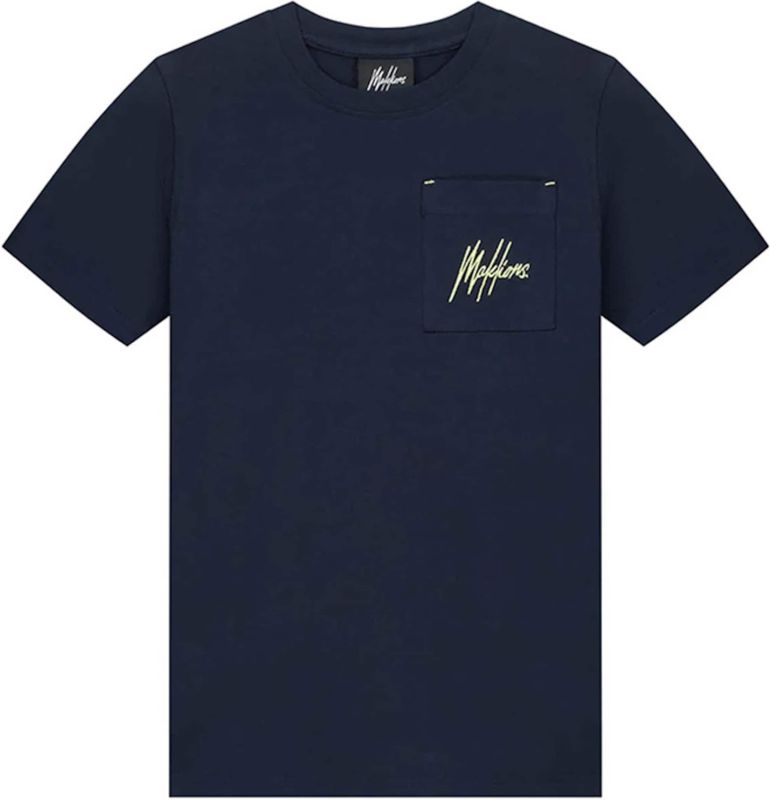 Malelions Kids Counter T-Shirt - Navy/Bright Yellow 4-104