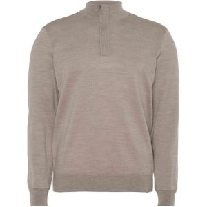 Paul & Shark Trui met rits beige (Maat: L) - Mélange - Halslijn: Opstaande kraag met rits,