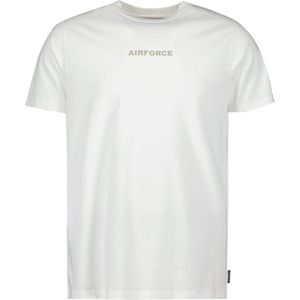 Airforce T-shirt wit (Maat: M) - Tekst - Halslijn: Ronde hals,