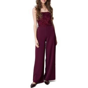 Freebird Jumpsuit bordeaux (Maat: XS) - Effen - Halslijn: Strapless,
