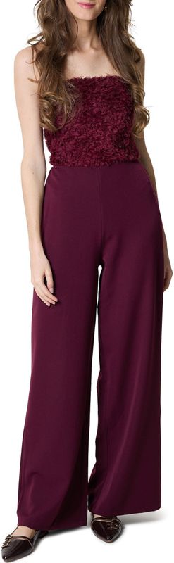 Freebird Jumpsuit bordeaux (Maat: XS) - Effen - Halslijn: Strapless,