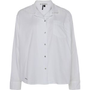 10 Days Blouse wit (Maat: M) - Effen - Halslijn: Polokraag,