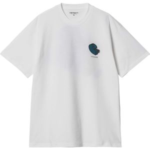 Carhartt WIP T-shirt wit (Maat: L) - Kabelpatroon - Halslijn: Ronde hals,