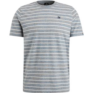 Vanguard T-shirt blauw (Maat: L) - Streep - Halslijn: Ronde hals,