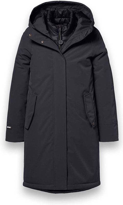 District - KEYSTONE - Damesjas - Dark Shadow - Functionele Lange Jas - Ademend - Waterafstotend - Winddicht