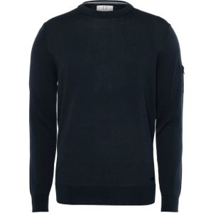 Born with appetite Heren trui blauw (Maat: M) - Effen - Halslijn: Ronde hals,