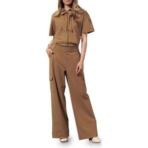 Studio Anneloes - Trixie - Jumpsuit - Beige - Effen - Halslijn Polokraag