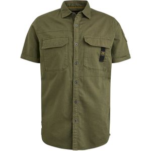 PME Legend Overhemd korte mouw groen (Maat: L) - Effen
