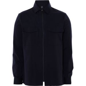 Genti Heren overshirt blauw (Maat: XL) - Effen