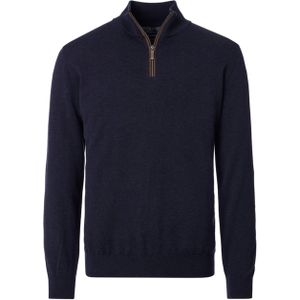 Casa Moda - Half Zip Trui - Blauw - Heren - 100% Katoen