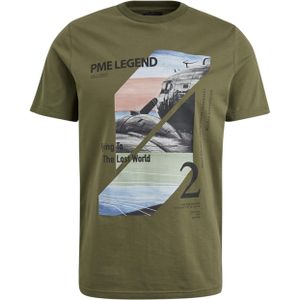 PME Legend T-shirt groen (Maat: 3XL) - Fotoprint - Halslijn: Ronde hals,